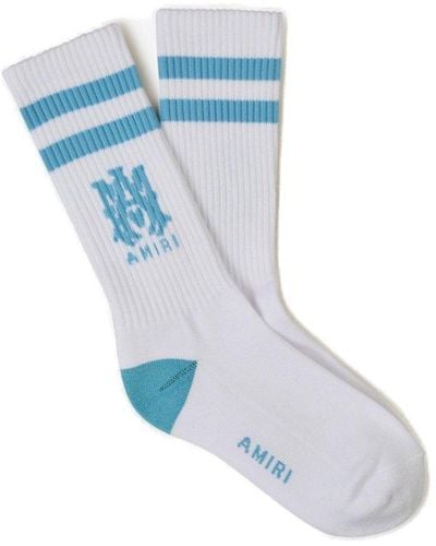Amiri Cotton Stripe Socks - Blue
