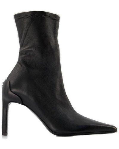Courreges Pointed Toe Ankle Boots - Black