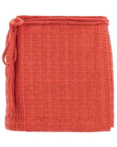 Givenchy 4g Pattern Mini Wrap Skirt - Red