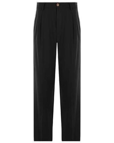 Magliano Pintuck Detailed Wide-leg Trousers - Black