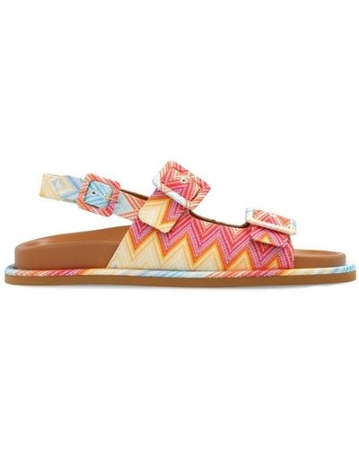 Missoni Zigzag Double Buckled Sandals - Red