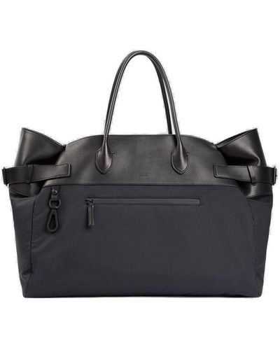 The Row Panelled Top Handle Bag - Black