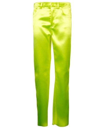 Sportmax Straight Leg Satin Trousers - Green
