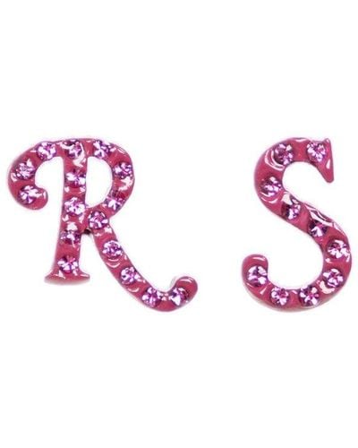 Raf Simons Logo-embellished Earrings - Pink