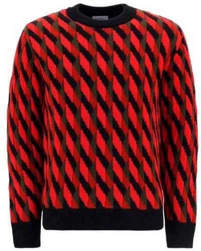 Ferragamo Geometric Jacquard Sweater - Red