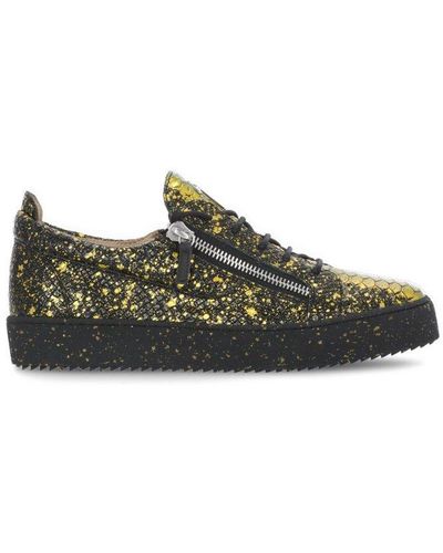 Giuseppe Zanotti Frankie Embossed Lace-up Trainers - Multicolour