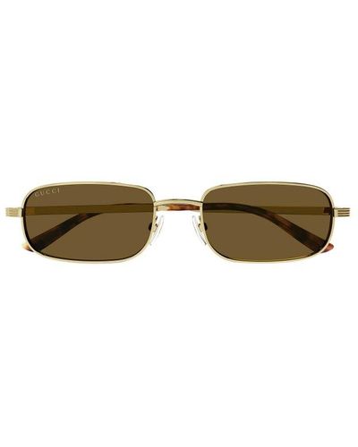 Gucci Rectangular Frame Sunglasses - Metallic
