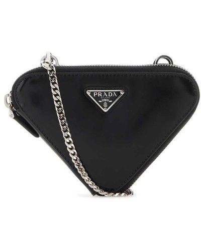 Prada Brushed Leather Mini Bag - Black