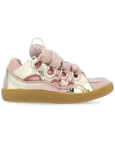 Lanvin Curb Lace-up Trainers - Pink