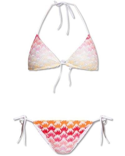 Missoni Lurex Detailed Knitted-overlay Bikini Set - White
