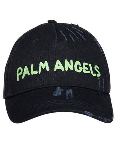 Palm Angels Seasonal Logo Cotton Baseball Cap - Black