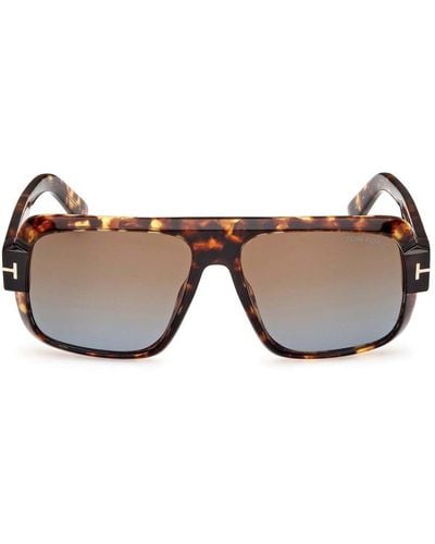 Tom Ford Turner Aviator Frame Sunglasses - Brown