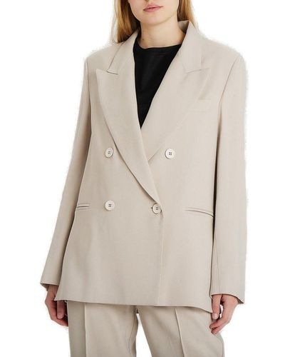 FEDERICA TOSI Double-breasted Oversized Jacket - Natural