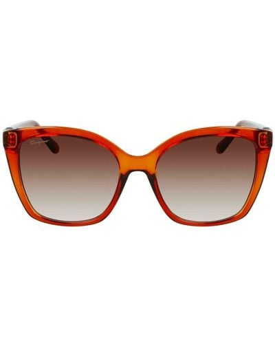 Ferragamo Butterfly Frame Sunglasses - Brown