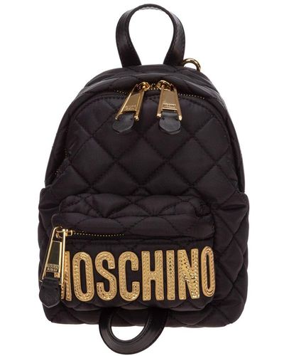 Moschino Quilted Logo Backpack - Black