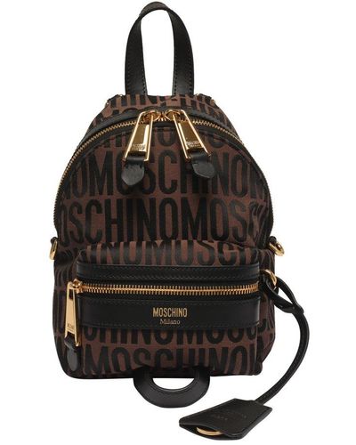 Moschino Logo Cotton Backpack - Black