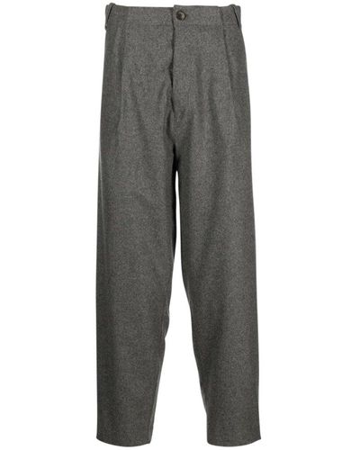 Societe Anonyme Pleated Cropped Pants - Grey