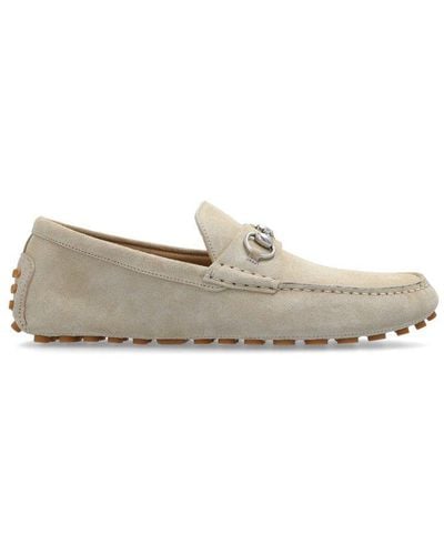Gucci Horsebit Detailed Slip-on Loafers - Natural