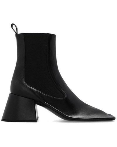 Jil Sander Square-toe Pull-on Ankle Boots - Black