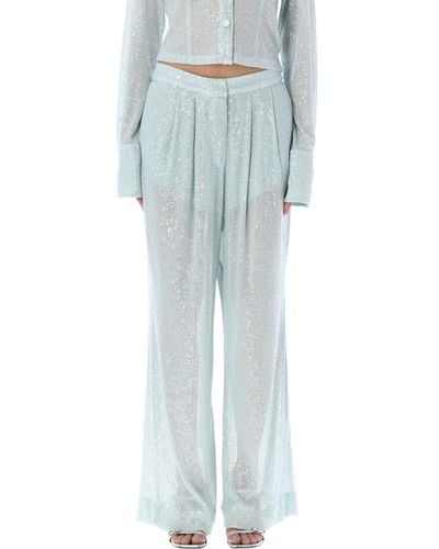 ROTATE BIRGER CHRISTENSEN Sequin-embellished Pleated Trousers - Blue