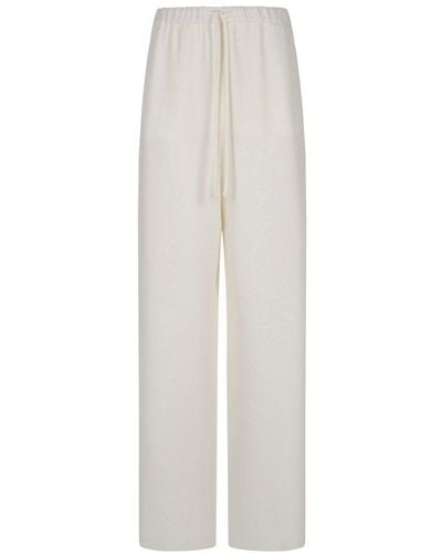Valentino Cady Couture Drawstring Wide-leg Trousers - White