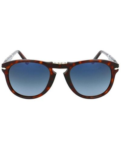 Persol 714 Round Frame Folding Sunglasses - Blue