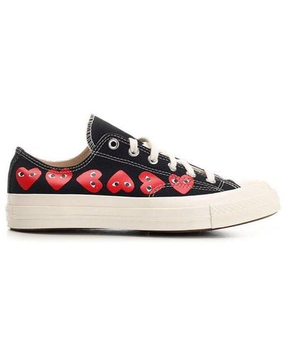 COMME DES GARÇONS PLAY X Converse Chuck 70 Heart Printed Lace-up Sneakers - Black