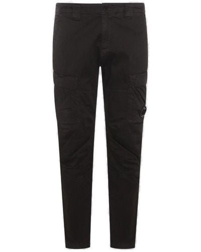 C.P. Company Stretch Sateen Loose Cargo Trousers - Black