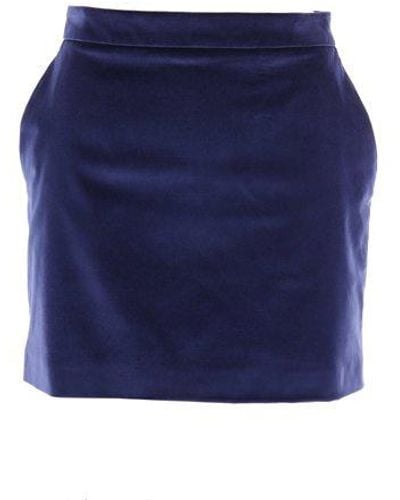 Bally Velvet Mini Skirt - Blue