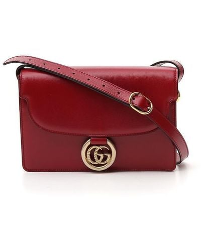 Gucci GG Logo Shoulder Bag - Red