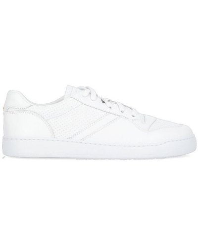 Doucal's Round-toe Lace-up Sneakers - White