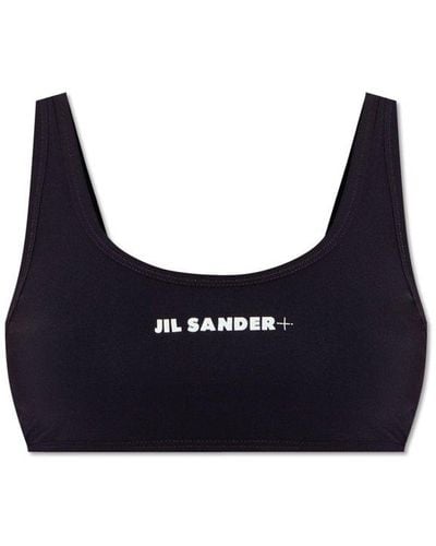 Jil Sander + Logo Printed Bikini Top - Blue