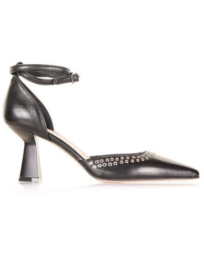 Janet & Janet Studded Ankle-strap Pumps - White
