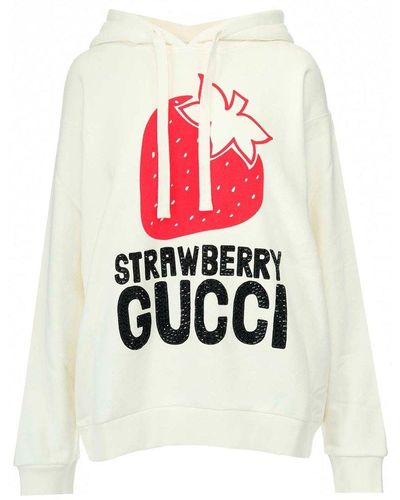 Gucci Strawberry Hoodie - White