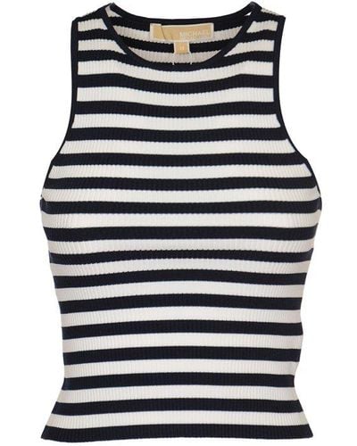 MICHAEL Michael Kors Striped Crewneck Top - Black