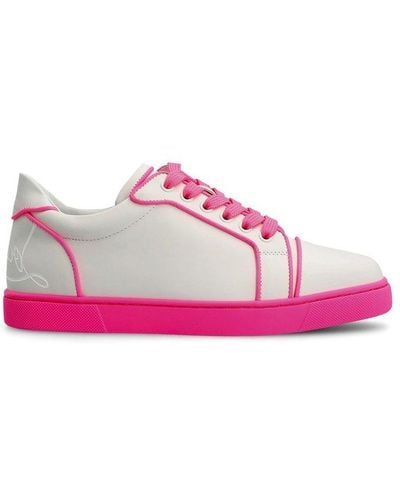 Christian Louboutin Two-toned Lace-up Sneakers - Pink