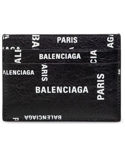 Balenciaga Leather Card Case - Black