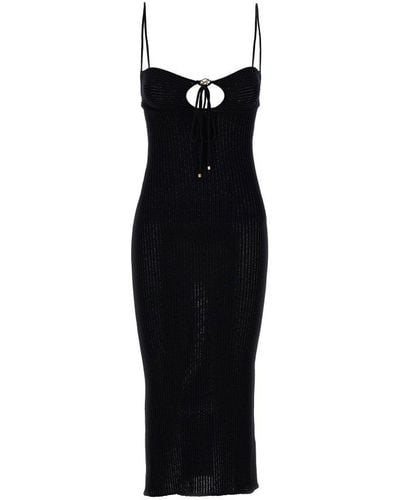 Blumarine Cut-out Sleeveless Midi Dress - Black