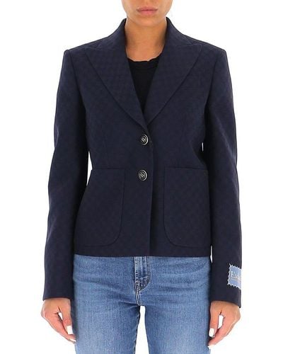 Gucci Single Breasted Tailored Jacket - Blue