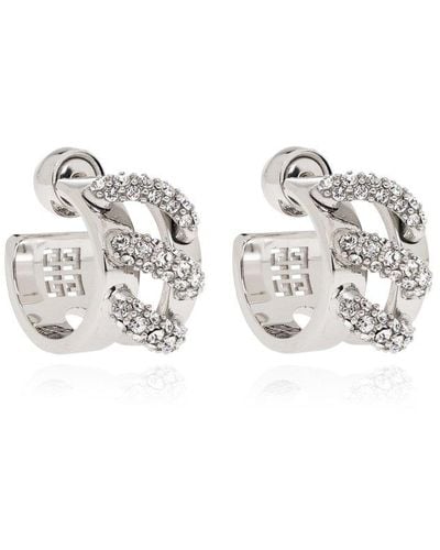 Givenchy Crystal Earrings, - Metallic