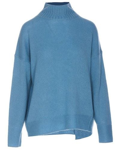 360cashmere High-neck Knitted Sweater - Blue