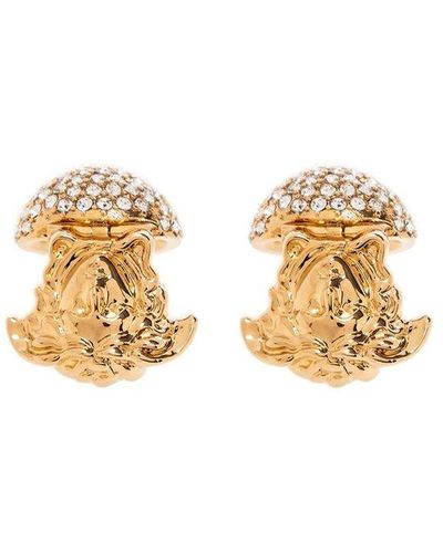 Versace Medusa Head Embellished Earrings - Metallic