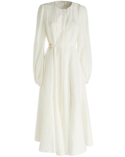 Chloé Pleated Midi Dress - White