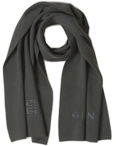 Givenchy Logo-embroidered Knitted Scarf - Black