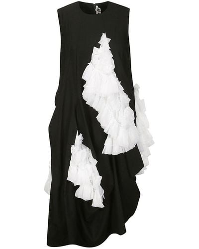 Noir Kei Ninomiya Ruffled Sleeveless Dress - Black