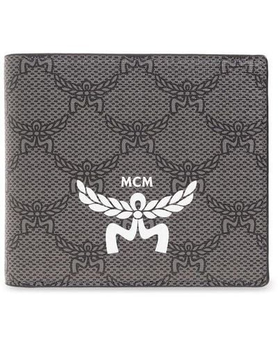 MCM Wallet With Monogram, - Grey