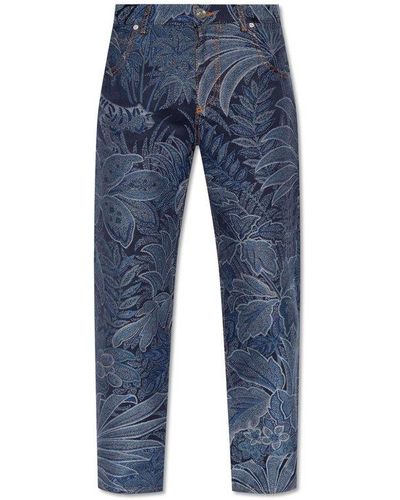 Etro Jeans With Jacquard Pattern - Blue