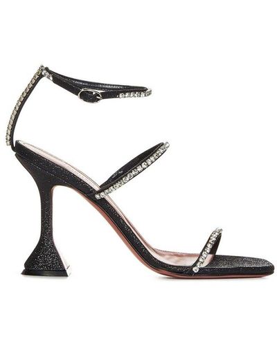 AMINA MUADDI Gilda Embellished Open Toe Sandals - Black