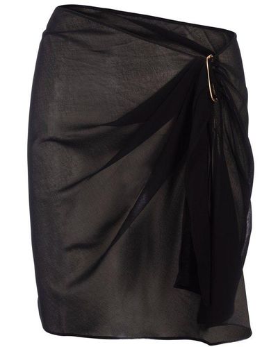Jacquemus D-ring Detailed Draped Skirt - Black