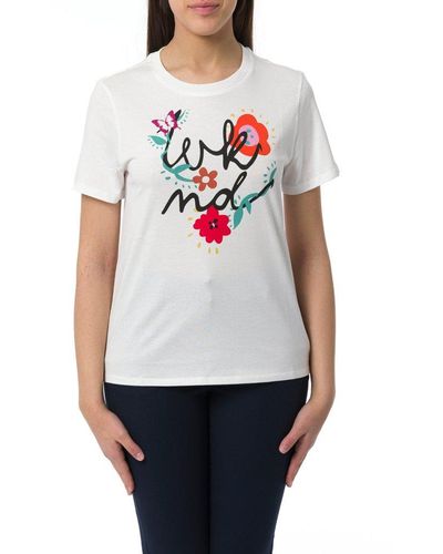 Weekend by Maxmara Floral Printed Crewneck T-shirt - White